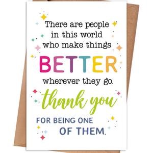 5 x Thank You Card for Friend Coworkers Family, 8×5.3 inches