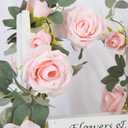 TELDRASSIL 4Pcs(26 FT) Artificial Rose Vine Fake Flower Garland Fake Silk Rose Hanging Vine for Wedding Party Background Arch Garden Background Decoration (Pink)