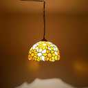Tiffany Pendant Light Fixtures 12inch Yellow Sunflower Stained Glass Pendant Lighting Vintage Style Hanging Lamp for Home Decor Kitchen Island Dining Room Hallway Bar