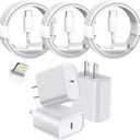 3 Pack Fast Charger iPhone,Apple MFi Certified6FT iPhone Charger Fast Charging USB C Block Wall Adapter 6 Foot Type C to Lightning Cable for iPhone 14 Pro Max/14 Plus/13 Pro/12/12Pro/11/XS/X,AirPods