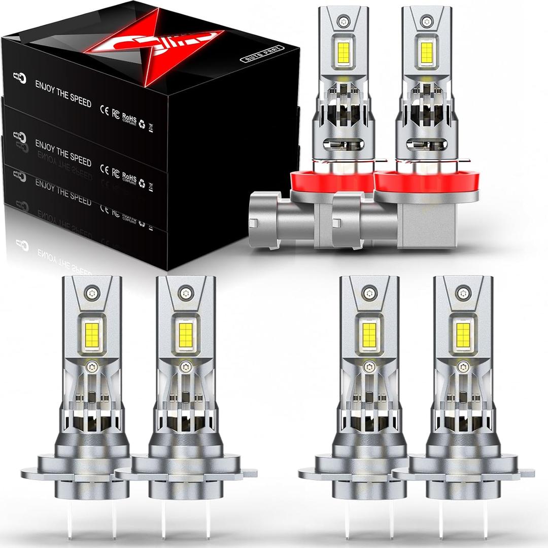 Lights for Mercedes-Benz ML350 Bulbs High Low Beam Fog Lights 2006 2007 2008 2009 2010 2011, Plug and Play, Powersports Light For Off road Use, 6Pcs