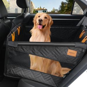 Dog Car Seat for Large Sized Dogs,Back Seat Pet Cover for Dogs, Car Backseat Extender for Dogs,Car Hammock for Dogs Back seat,Dog car Safety (Black, Large Size)