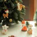 DIHOclub Set for 6 Cute Animal Christmas Ornaments with Gift Boxes, Hand-Painted Ceramic Animal Hanging Pendants for Christmas Tree and Home Decorations