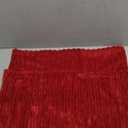 Kevin Textile Decorative Plush Striped Velvet Corduroy Christmas Oblong Pillowcase Accent Cushion Cover, 12 x 20 inches (30x50 cm), Set of 2, Burgundy