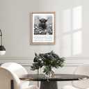 GUMEYJIA Highland Cow Wall Art Small 11x14 in Framed Poster Vintage Canvas Print Artwork Black and White Home Decor for Bathroom Bedroom