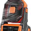 KopBeau Portable Camping Fan with Lights, 20000mAh Rechargeable Battery Operated Fan, Battery Powered Outdoor Beach Tent with 3 Speeds & Hook, Personal USB Table for Camping Accessories Orange, Medium