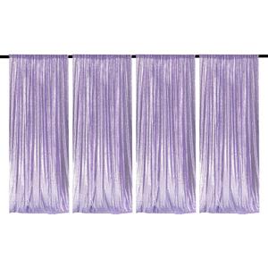 JYFLZQ Lavender Sequin Backdrop Curtains for Party 2ft x 8ft 4Panel