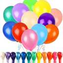 RUBFAC 105 Balloons Assorted Color 12 Inches Rainbow Latex Balloons, 12 Bright Color Party Balloons for Birthday Baby Shower Wedding Party Supplies Arch Garland