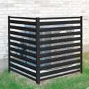 Outdoor Privacy Fence Screen 2 Panels, 54.5" H × 39.4" W Metal Air Conditioner Fence, No-Dig Pool Equipment Enclosure with Metal Stake, AC Unit Cover, Trash Bin Hider for Garden&Backyard, Black