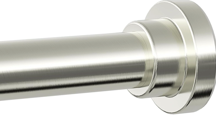 Shower Curtain Rod, 1" Diameter Heavy Duty Tension Shower Rod, Non Slip Adjustable 28-74 inch No Drill Shower Curtain Rods Spring Tension For Bathroom, Shower Stall, No Rust, Brushed Nickel