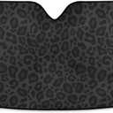 Black Leopard Car Windshield Sun Shade Animal Skin Print Foldable UV Ray Sun Visor Protector Sunshade to Keep Your Vehicle Cool (51" x 27.6")