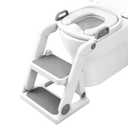 Potty Training Seat, Pre Assembled Potty Seat with Ladder, Toilet Training Seat for Toddlers with Step Stool Splash Guard, 2-in-1 Boys Girls Potty Training Toilet (Grey) (Gray)