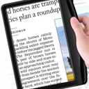 Rechargeable 5X Magnifying Glass for Reading, Large Bright Full Page Magnifier with Light, Handheld LED Dimmable Lighted, Lightweight Book Magnifier for Reading Small Prints Seniors Low Vision (Black)