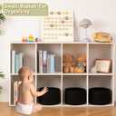 OIAHOMY Small Storage Baskets for Organizing,Closet Cube Shelf Storage, 9.89.87.1, Woven Cotton Rope Gift Baskets for Nursery,Cute Dog Toy bins, Round 3 Packs, Black