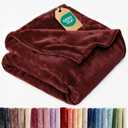 Ultra Soft Fleece Blanket Queen Size - Flannel Fleece Luxury Queen Blanket - Lightweight for Couch Bed Chair - Thick, Warm & Breathable - All Season Cozy Fuzzy Anti-Static Microplush Bedding, Burgundy