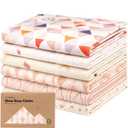 Organic Burp Cloths Baby Boy, Girl - 6-Pack Large Cotton Burping Cloths for Babies, Spit Up Rags, Super Absorbent, Ultra Soft Newborn Rag, Gender Neutral, Machine Washable, Durable (Prism)