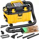 Ecarke 2.5 Gal Cordless Wet Dry Vacuum Compatible with DeWalt 20V Battery, 3-in-1 Shop Vac with Washable HEPA & Brushless Motor, 15KPa Suction, 4 Attachments for Garage Car Workshop (Tool Only)