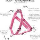 REMY - The Recycled Ribbon Harness, HOT Pink, Small (Small (10-25 lbs))