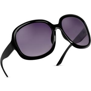 miyya Bug Eye Oversized Polarized Sunglasses Womens, Trendy Retro Sun Glasses for Women 2025, Oversized UV Protection Shades (Black/Purple Gradient)