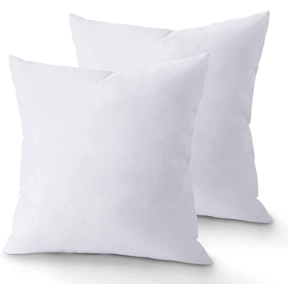 18 x 18 Throw Pillow Insert - Pack of 2 White, Down Alternative Pillow Inserts for Decorative Pillow Covers, Throw Pillows for Bed, Couch Pillows for Living Room (Pack of 2)
