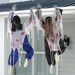 JOYIN 47" Halloween Climbing Zombies Wall Decoration Outdoor (2 Pcs), Halloween Zombie Undead for Haunted House Prop, Yard Patio Wall Decoration Party Supplies