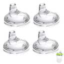 Sippy Spout Nipples for Comotomo Baby Bottles, Transition Straw Sippy Cup 100% Food Grade Silicone Soft Nipple, 6m+, Pack of 4