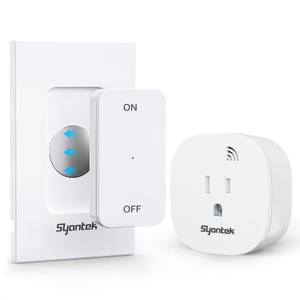 Remote Control Outlet 15A/1875W Removable Wall Mounted Remote Light Switch, Wireless Light Switch 200FT, Electrical Plug On Off Outlet Switch for Lamps, Fans, Christmas Lights, Programmed