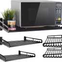 MaxxCloud Electric Oven Holders, Microwave Oven Rack Kitchen Shelf, Black Storage Racks Wall Shelf, Kitchen Organizer Aeronautical Aluminum, Weight Bearing 80 lb (23.6'' x 15.5'', Black)