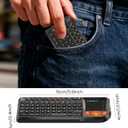 Mini Keyboard with Touchpad, Bluetooth + 2.4G Dual-Mode Ultra-Thin Portable Keyboard | Rechargeable Keyboard with 7-Color Backlit for Tablet/PC/phone/TV, Suitable for travel, office, and home use