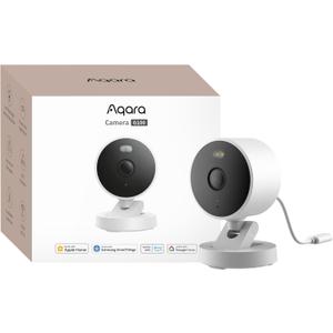 Aqara G100, 2K Indoor/Outdoor Security Camera, HomeKit Secure Video, 2-Way Audio, Spotlight Color/IR Night Vision, AI Detection, 140° FOV, Wi-Fi 6, Supports HomeKit, Alexa, Google and IFTTT, White
