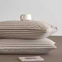 JELLYMONI Cotton Striped Pillowcases Set of 2, Tan, Standard | Soft breathable feel, Envelope closure, 400TC cotton, Machine washable, Gentle on skin