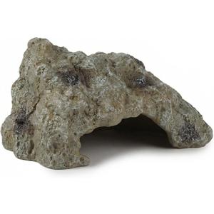 Reptile Hide Rock Cave, Durable Resin Leopard Gecko & Bearded Dragon Hideout for Ball Python, Snake & Tortoise, Corner Terrarium Tank Accessories for Humid or Dry Habitat Dcor (Small)