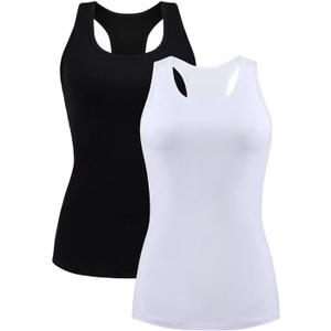 beautyin Women Tank Top with Shelf Bra Racerback Workout Yoga Tops Undershirt (XX-Large)