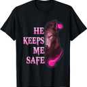 He Keeps me safe - She keeps me wild Couple Wolves T-Shirt