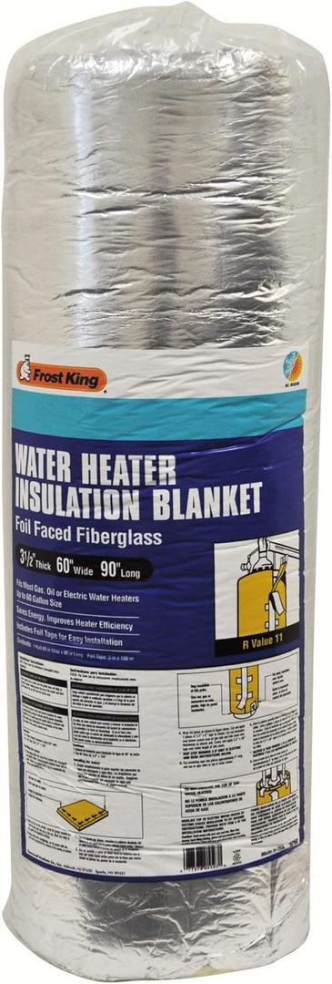 Frost King SP60 All Season Water Heater Insulation Blanket, 3 Thick x 60 x 90, R10