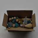 30Pcs Mini Christmas Tree Decor, Artificial Christmas Tree 5 Sizes,Mini Sisal Snow Frost Trees with Wooden Base for Christmas Decor Christmas Party Home Table Craft Decorations (A-Green/Silver)