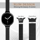 Slim Milanese Metal Bands for Samsung Galaxy Watch 8 Band 40mm 44mm/8 Classic 46 mm Women Men, Stainless Steel Mesh Loop Magnetic Strap for Samsung Galaxy Watch 8 Classic Band 46mm/8 44 mm 40 mm Correa