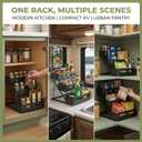3-Tier Vertical Spice Rack Organizer for Cabinet, Adjustable Height (10.04-10.83in) Coated Iron Kitchen Pantry Shelf, Heavy Duty 30lbs Capacity Space Saver for RV & Small Apartment, No Assembly