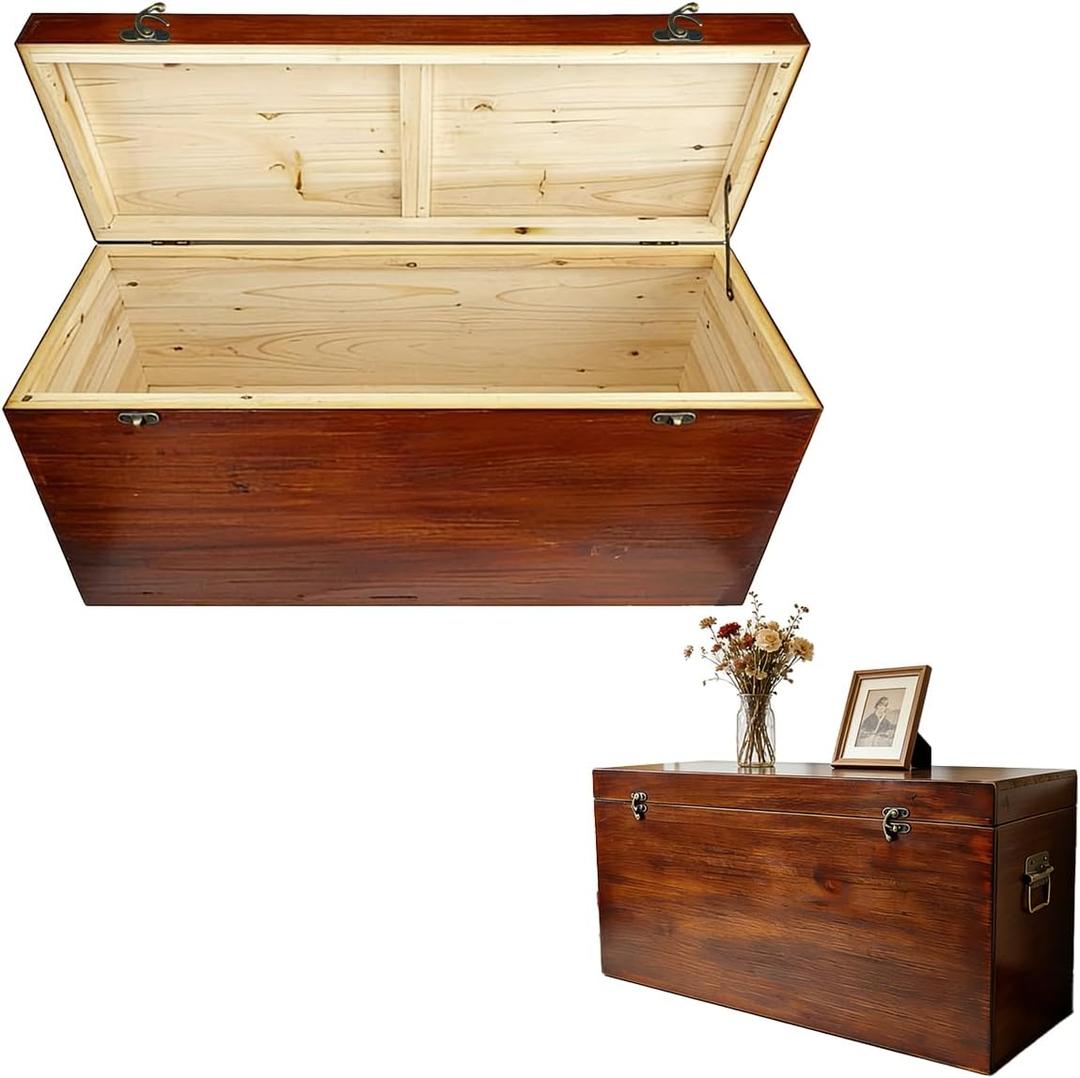 31.5" Storage Bench, Large Wooden Storage Chest,Oversized Storage Trunks,Multifunctional Entryway Organizer, Storage Bench Storage Furniture for entryways, Living Rooms, and Bedside Areas, 31.5" L x 11.8" W x 15.75" H