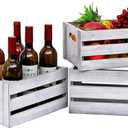 Storage Crate 3 PCS Decorative Wood Crates,Nesting Rustic White Wooden Storage Container,Wooden Boxes for Storage, Display, Decor