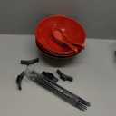 ROHGAN 32oz Japanese Ramen Bowl Set – Red & Black Melamine Pho Bowls with Chopsticks, Spoons & Holders – Durable, Dishwasher-Safe Dinnerware for Ramen, Udon & Soups (20-Piece Set)