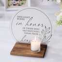 AW BRIDAL Memorial Candle in Loving Memory Wedding Sign Memory Table Sign for Wedding, Sympathy Gifts Memorial Bereavement Condolence Gifts for Loss of Loved One Mother Father Dad (Pattern 4)