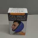 LotFancy Face Ice Pack Wrap for TMJ, Wisdom Teeth, with 4 Reusable Hot Cold Therapy Gel Packs, Pain Relief for Head, Oral and Facial Surgery, Dental Implants, Blue (Blue(one Size Fits Most)