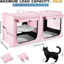 Large Cat Carrier for 2 Cats with Zipper Locks, Double Cat Carrier with Travel Litter Box, Soft Pet Travel Carrier for Cats and Small Dogs Up to 45 Lbs, Pink