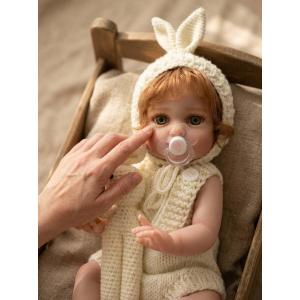 Cloveray 20-Inch Cute Reborn Baby Doll, Big Eyes Realistic Newborn Baby Doll with Hand-Rooted Hair, Full-Body Vinyl Baby Dolls for 3+ Ages, Gifts, Collect