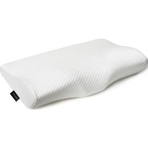 Contour Memory Foam Pillow Orthopedic Sleeping Pillows, Ergonomic Cervical Pillow for Neck Pain - for Side Sleepers, Back and Stomach Sleepers, Free Pillowcase Included (Firm & Queen) (Queen(24*15*4.8 inches), White)