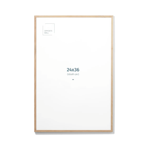 Opposite Wall - 24x36 in - Natural Solid Oak Wood Picture Frame - Lightweight, Versatile & Shatterproof - Large Wall Hanging Photo or Poster Frame - Wall Decor for Office, Gallery & Home