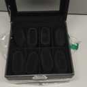 Uten 8-Slot Watch Box, 2-Layers PU Leather Watch Case with Glass Lid, Watch Holder Organizer with Soft Pillow and Velvet Lining, Watch and Jewelry Storage Box, Black