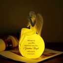 Guardian Angel Ceramic Night Light  Praying Angel Figurine Lamp with Inspirational Message  LED Light Up Keepsake Gift for Christian Home Dcor, Sympathy, Memorial, or Fathers Day
