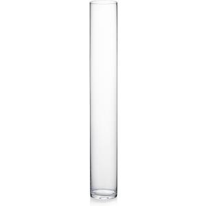 WGVI Quality Thick Weighted Tall Clear Cylinder Glass Vases, 4" W x 28" H, Flower Arrangement Floating Candle Holders Wedding Centerpieces Event Floral Container Floor Display Home Dcor, 1 Piece
